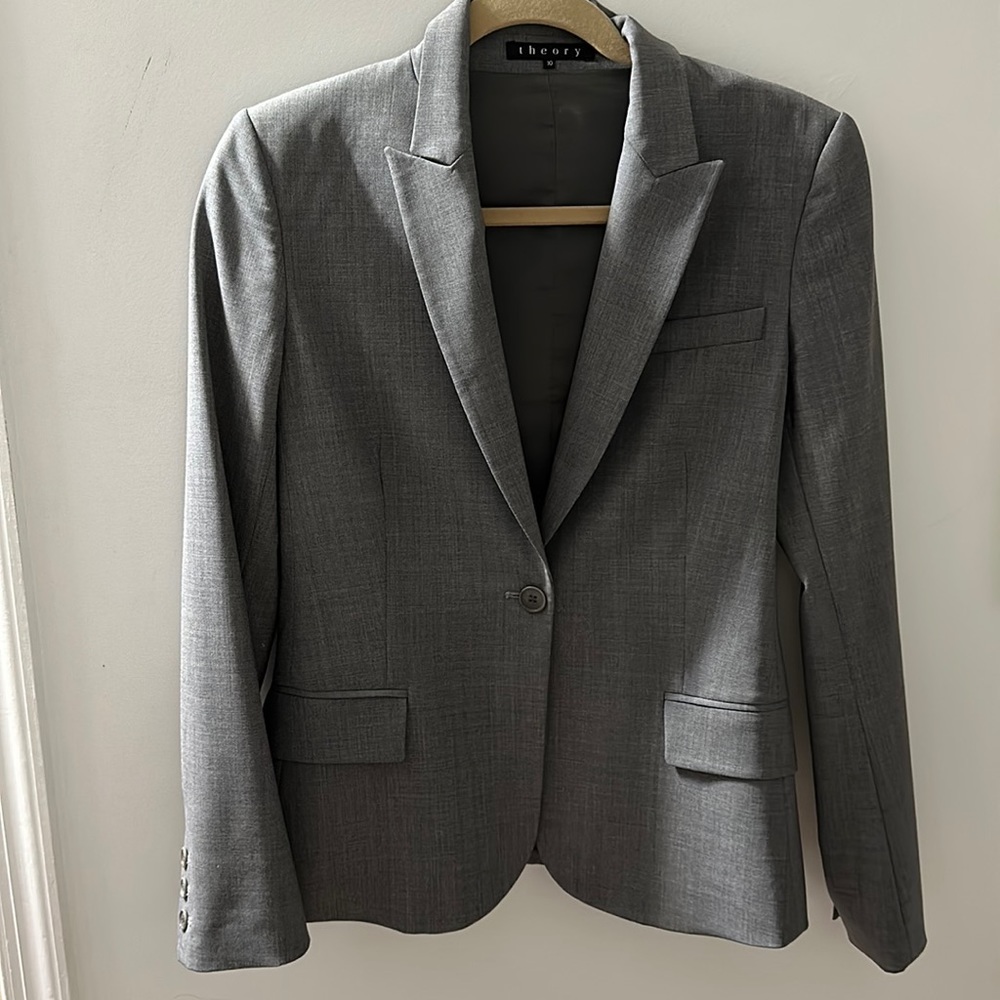 Theory Grey blazer size 10